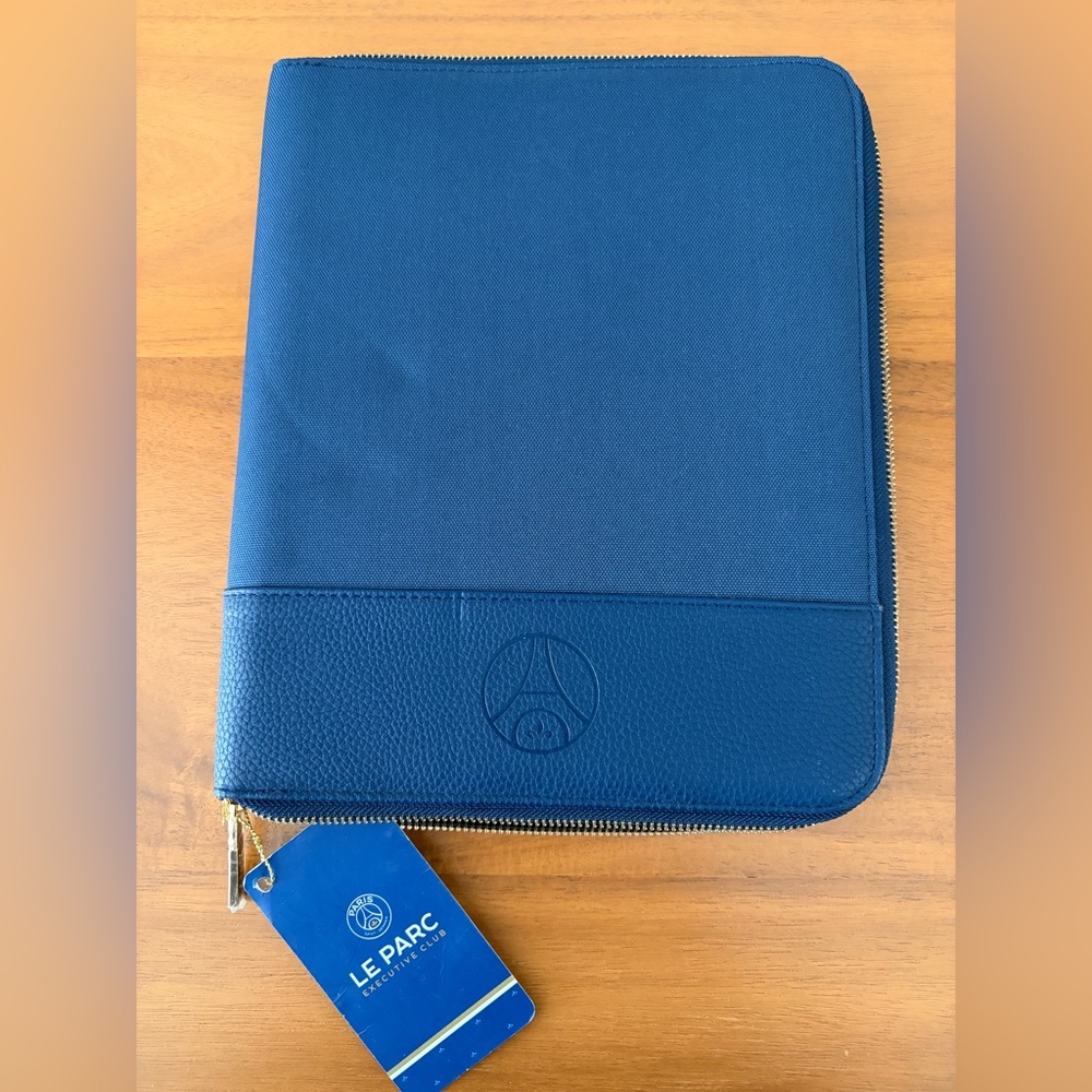 PSG . Le Parc Blue Zip Portfolio Case - Home Office Padfolio
